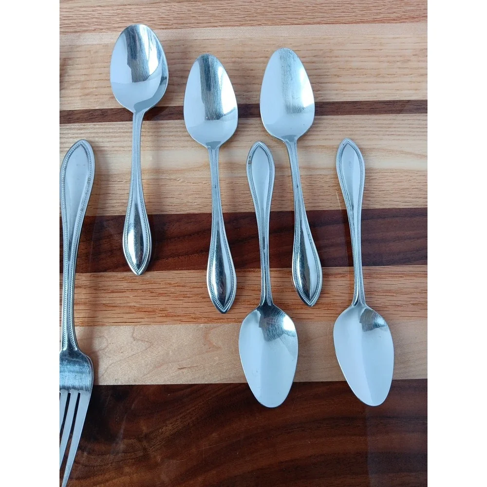 11pc Towle TUSCAN BEAD Stainless Steel Flatware Spoons Forks Knives‎ LOT